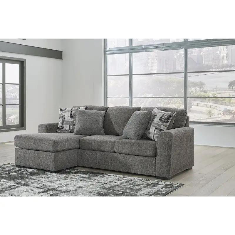 Pewter Sofa Chaise - 101W x 63D x 40H