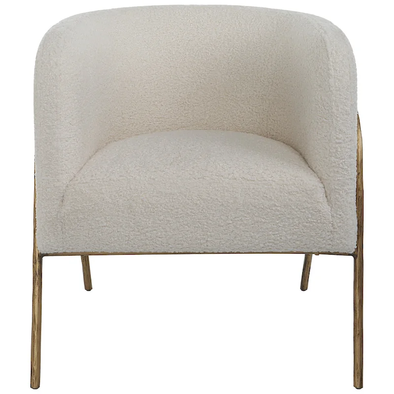Uttermost Jacobsen Off White Shearling Accent Chair - 27W x 28.5H x 27D