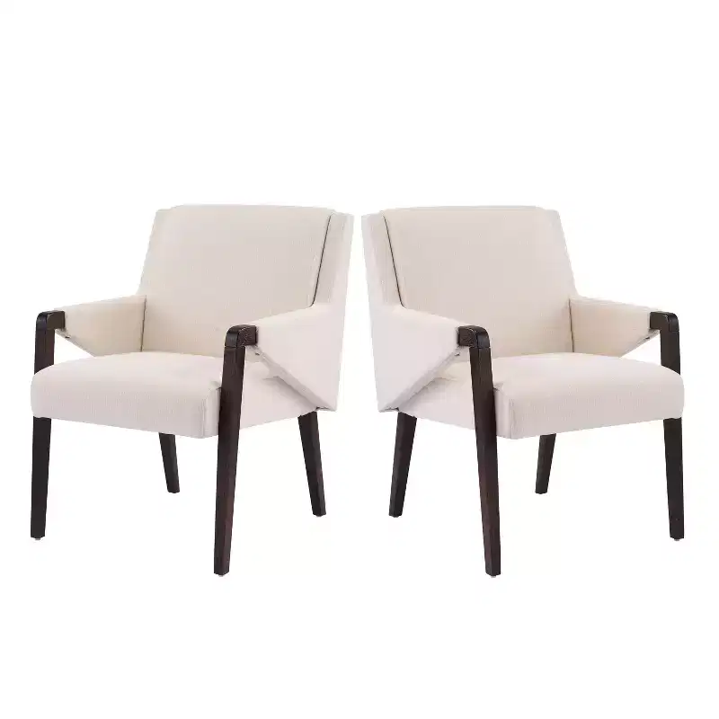 Christopher Knight Home Nattapong Modern Rubberwood Linen Upholstered Dining Chairs (Set of 2)