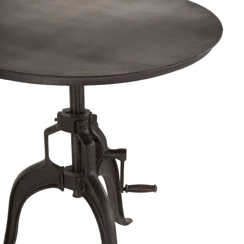 Reclaimed Metal Large Adjustable Crank Side Table by World Interiors