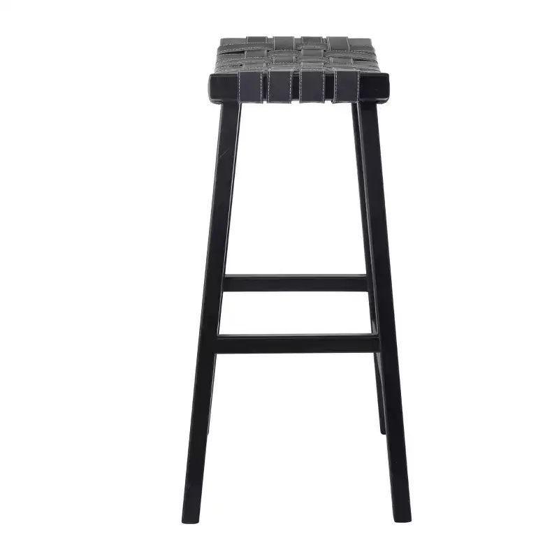 Rustic Birch Barstool Black - Olivia & May: 30 Fixed Height, Wood Frame, Spot Clean