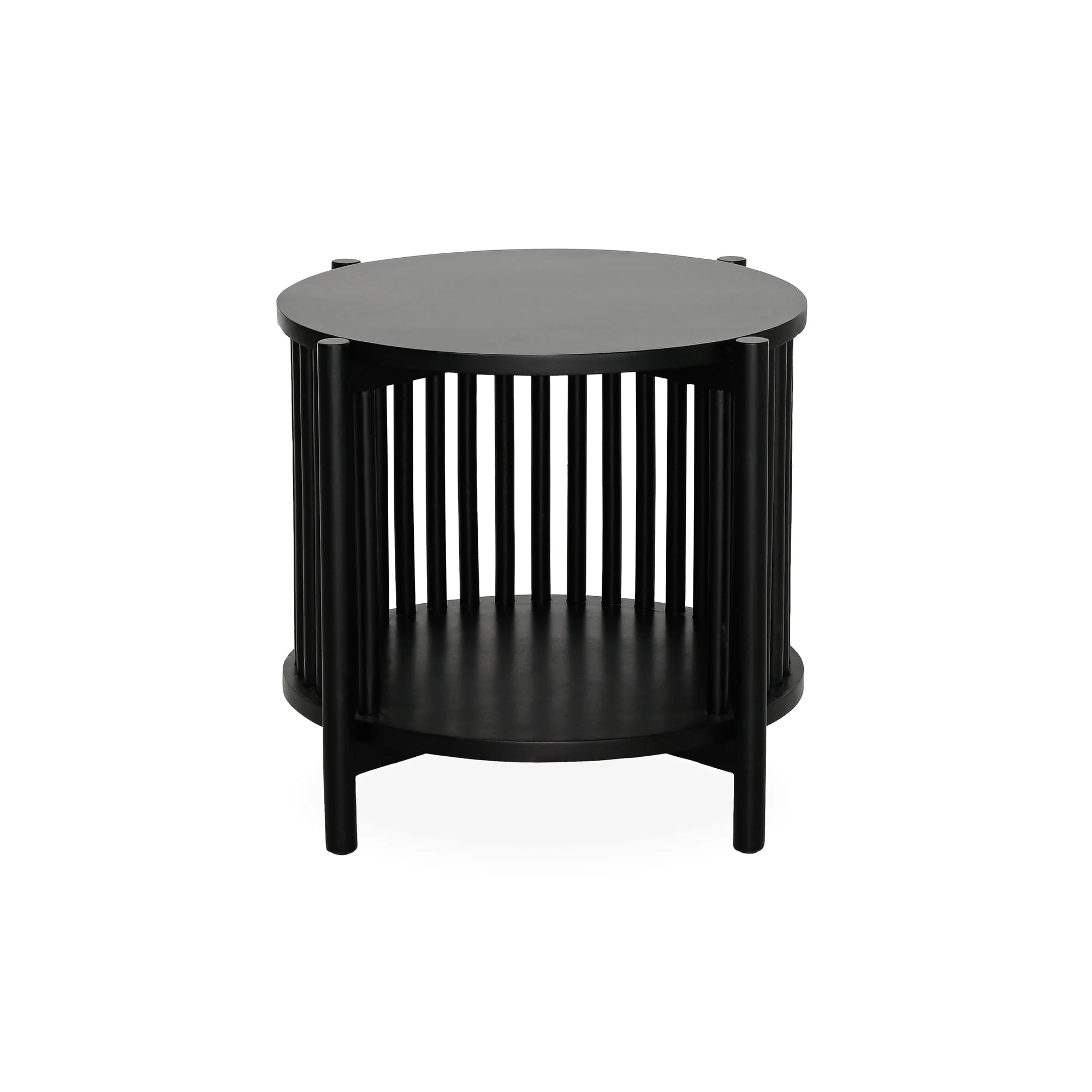 Black Wood Bedside Table for Bedroom