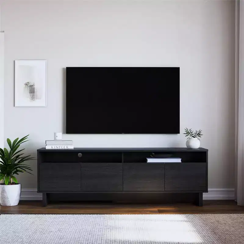 RealRooms Nivelle 4-Door TV Stand Console for TVs up to 75