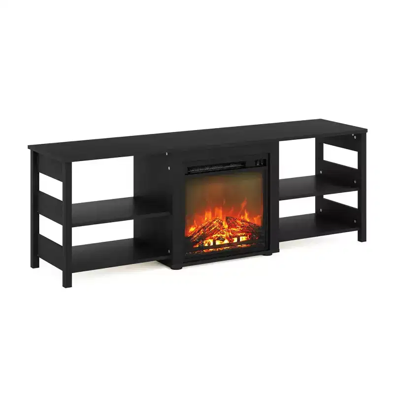 Fireplace TV Stand for up to 75 TV with Storage Shelves