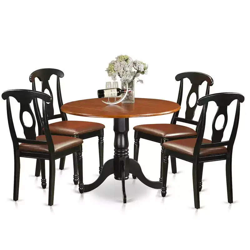 HomeStock Dropleaf Dining Table Set Kitchen Dining Black Cherry
