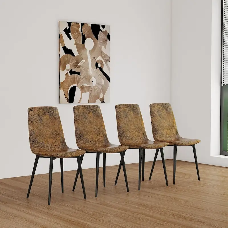 5 Pieces Dining Set, Round Dining Table with 4 Chairs