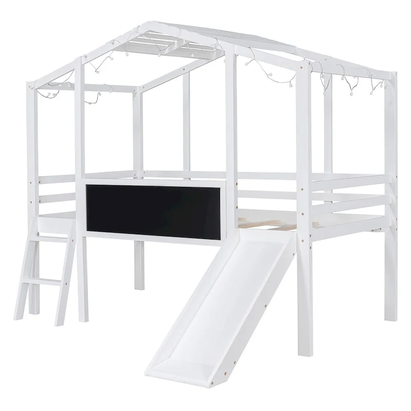 Twin Loft House Bed with Slide