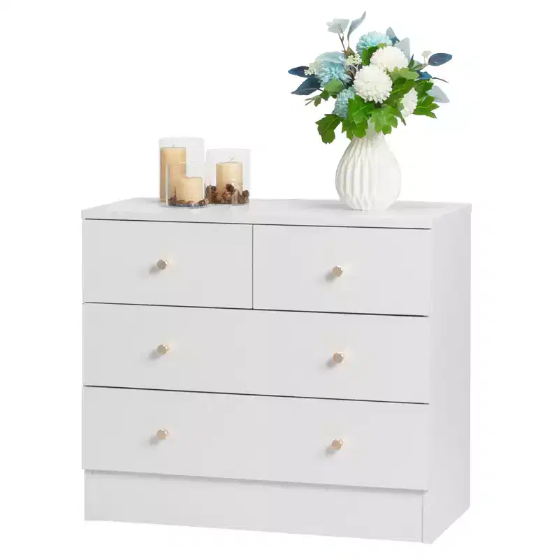 Modern Simple 4-Drawer Nightstand White