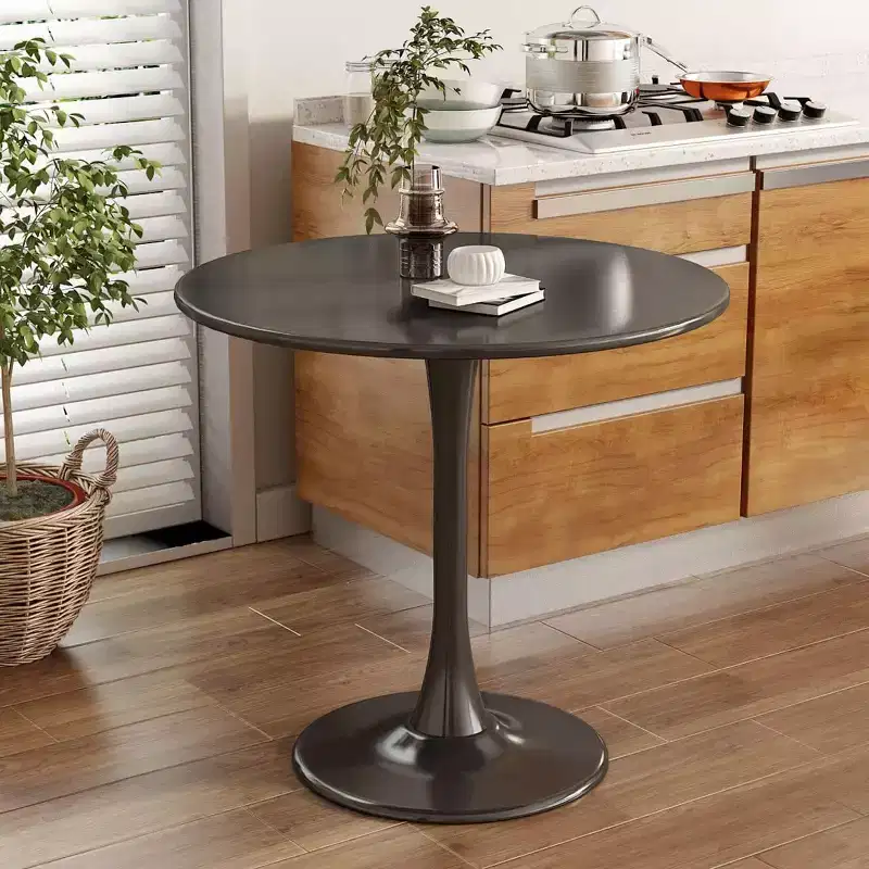 MAYEERTY Round Coffee Table Mid Century Coffee Table for Living Room 24 Inch MDF Top and Steel Base Tulip Round Kitchen Table