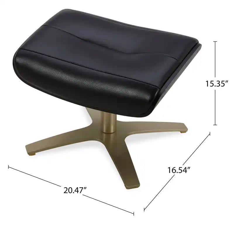 Top-Grain Genuine Leather Swivel Reclining Chair with Footrest