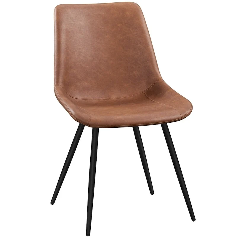 Yaheetech 2PCS Faux Leather Dining Chairs With Metal Legs - N/A