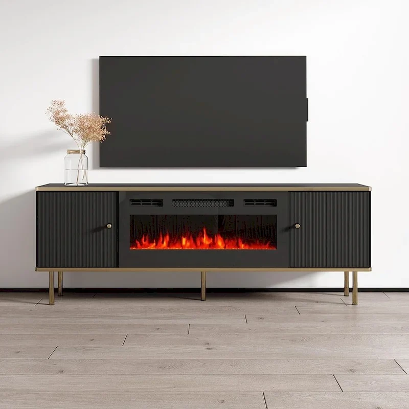 63-Inch Electric Fireplace TV Stand | Fits 70