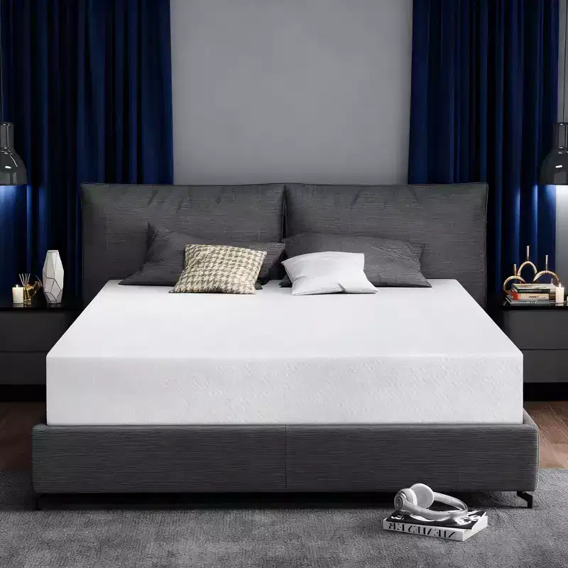 Dyonery 8-10 Memory Foam Extra Firm/Medium Firm Mattress with Tencel Cover, Green Tea Gel,CertiPUR-US, Fiberglass-Free