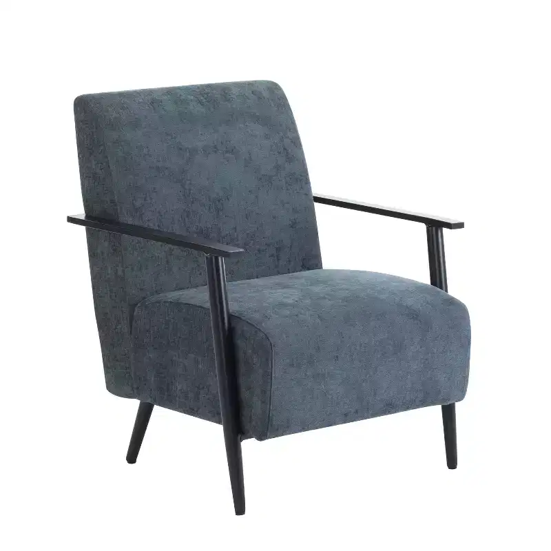 Modern Upholstered Iron Club Chair