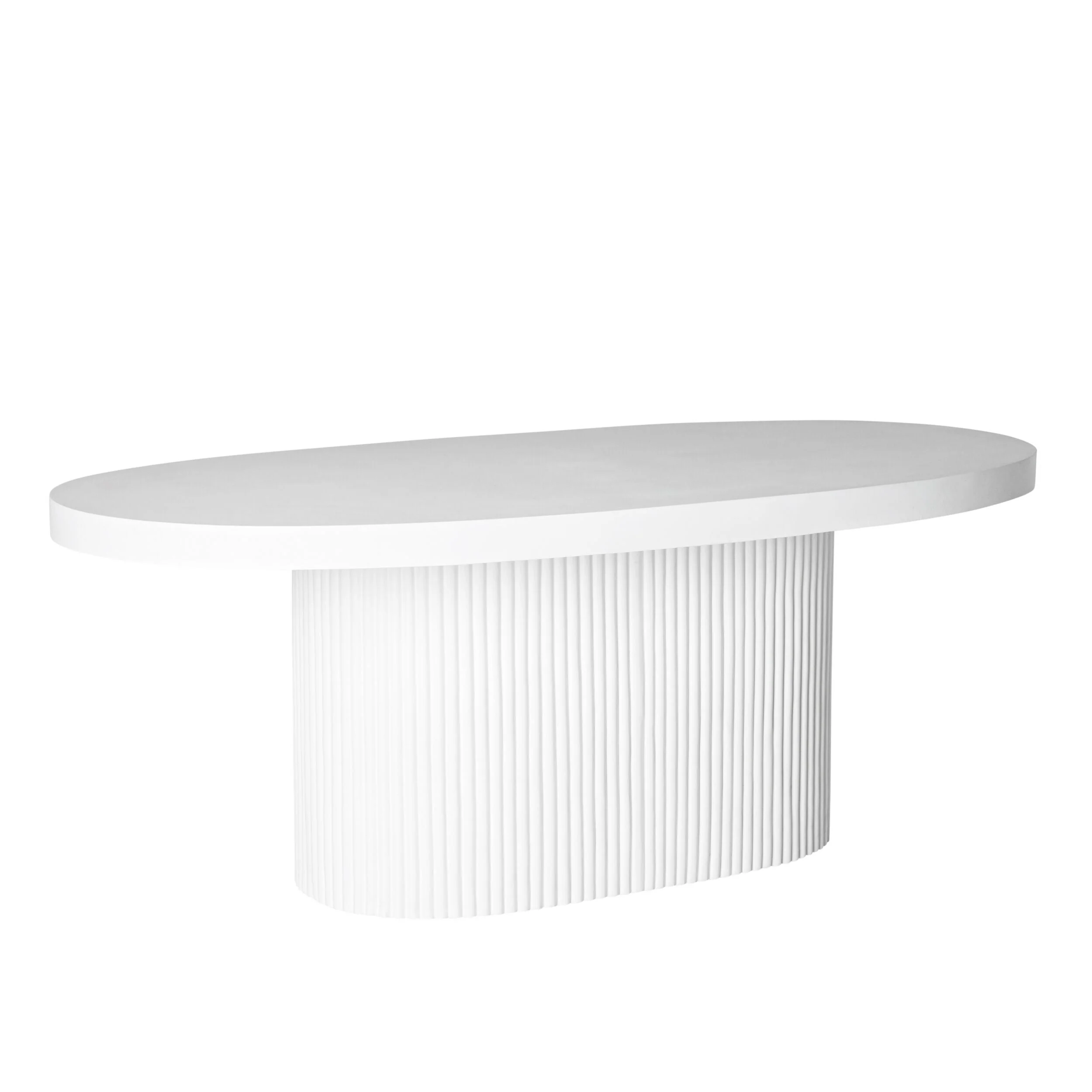 Ripple Curved Aluminium Outdoor Dining Table White 6 Seater