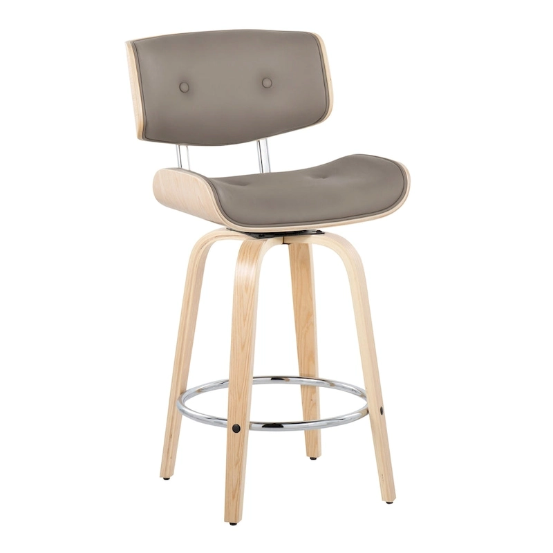 Carson Carrington Leksand 26 Fixed-Height Counter Stool with Bent Wood Legs (Set of 2)