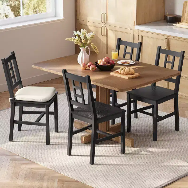 2pcs Dining Chairs with Removable Cushion, Sturdy Construction for Diningroom