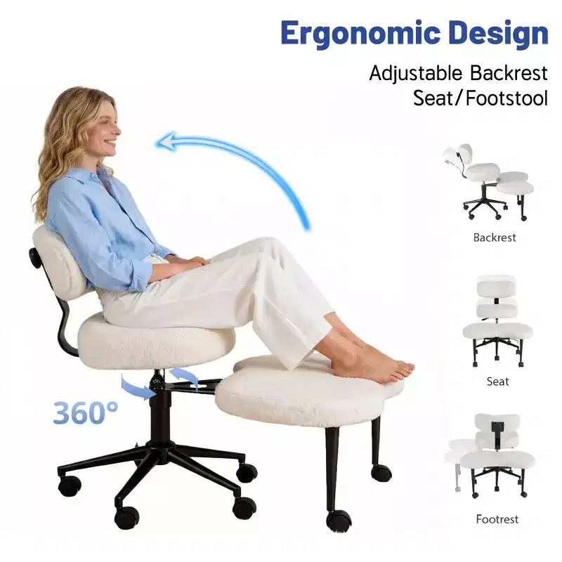 JIONJOY Ergonomic Cross-Legged Meditation & Office Chair - 360 Swivel, Adjustable Height, Multi-Position Seat