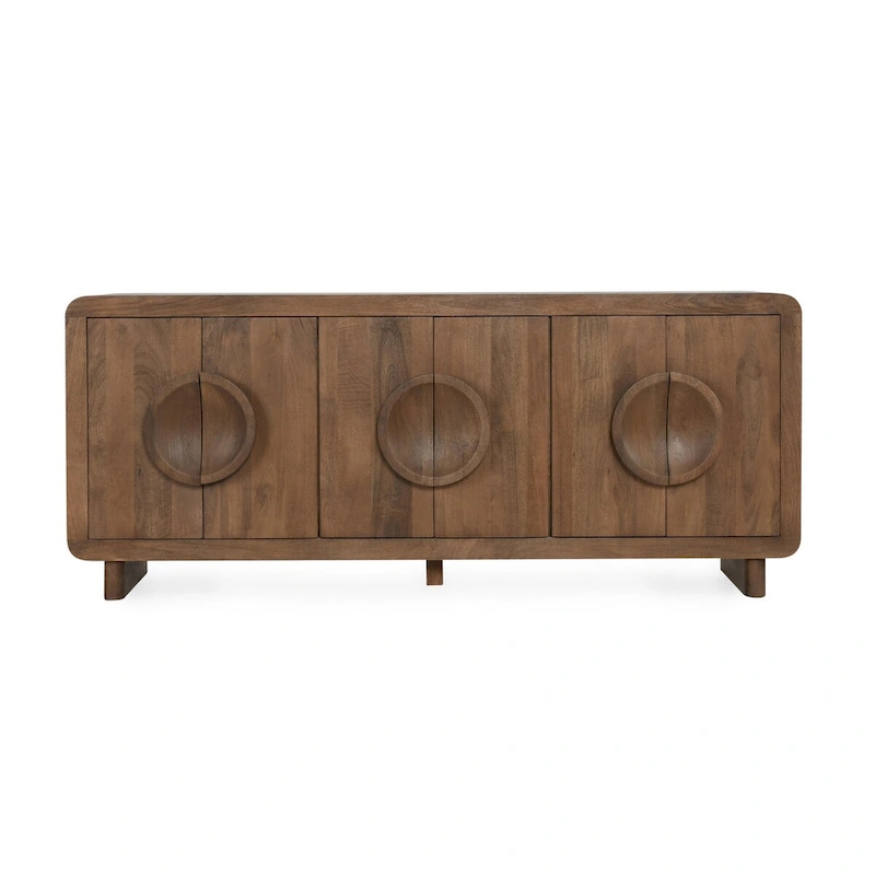 Classic Home Vally 6-Door Natural Mango Wood Sideboard Buffet