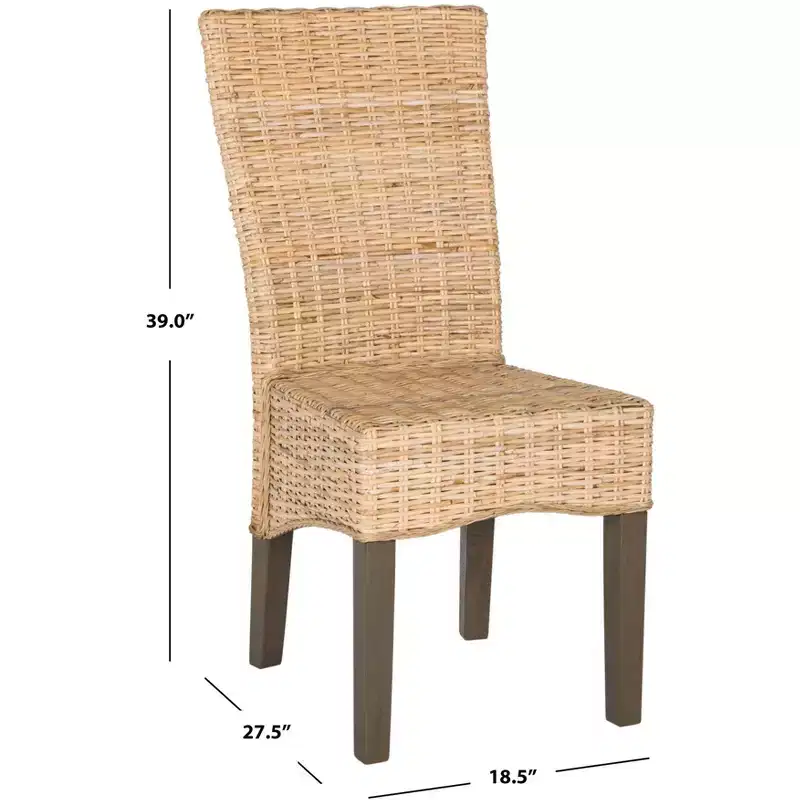 Ozias 19 H Wicker Dining Chair (Set of 2) - SEA8014 - Safavieh