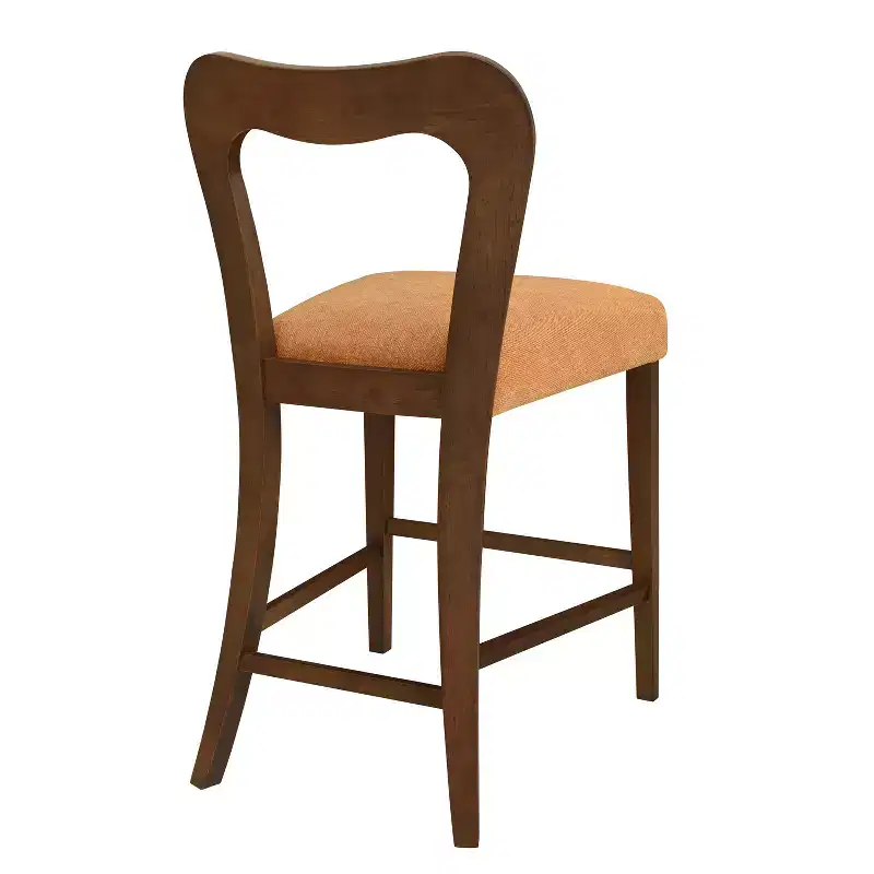 Christopher Knight Home Imamu Rubberwood Upholstered Counter Stools with Curved Open Back (Set of 2)