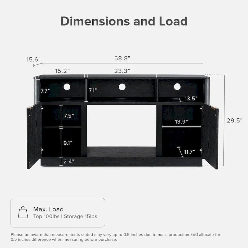 Mopio Brooklyn 59 Electric Fireplace TV Stand