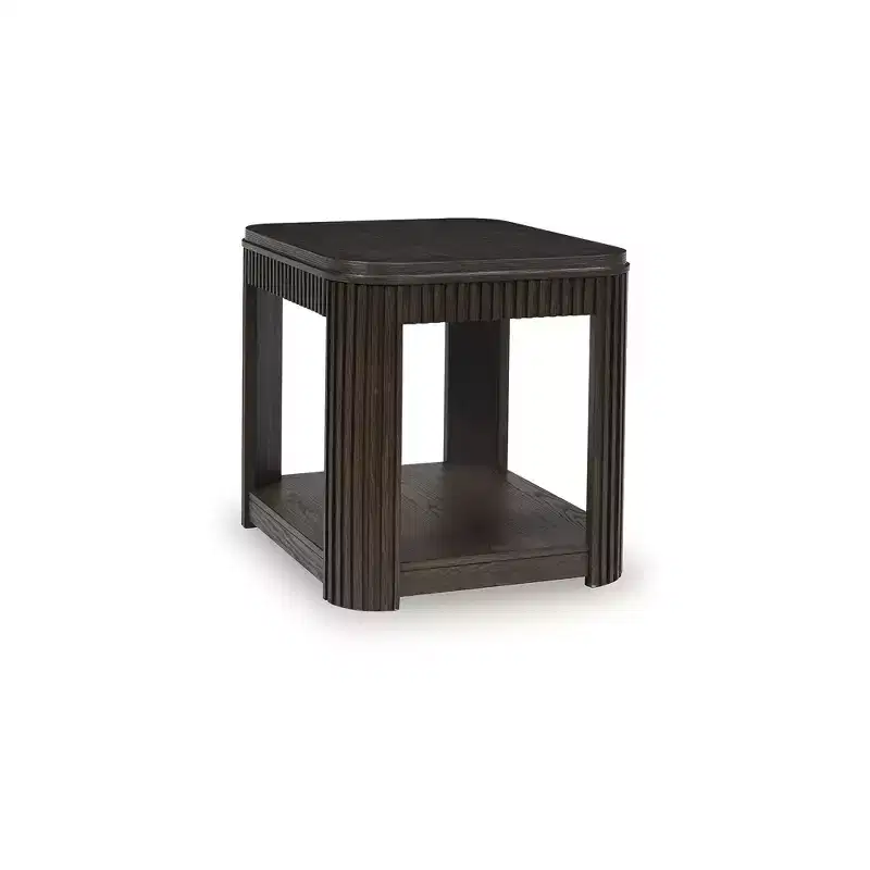 Signature Design by Ashley Carlibrie Rectangular End Table with Lower Shelf, Warm Brown Finish