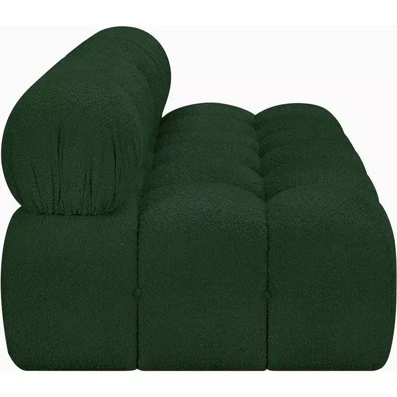 Meridian Furniture Ames Green Boucle Fabric Modular Sofa