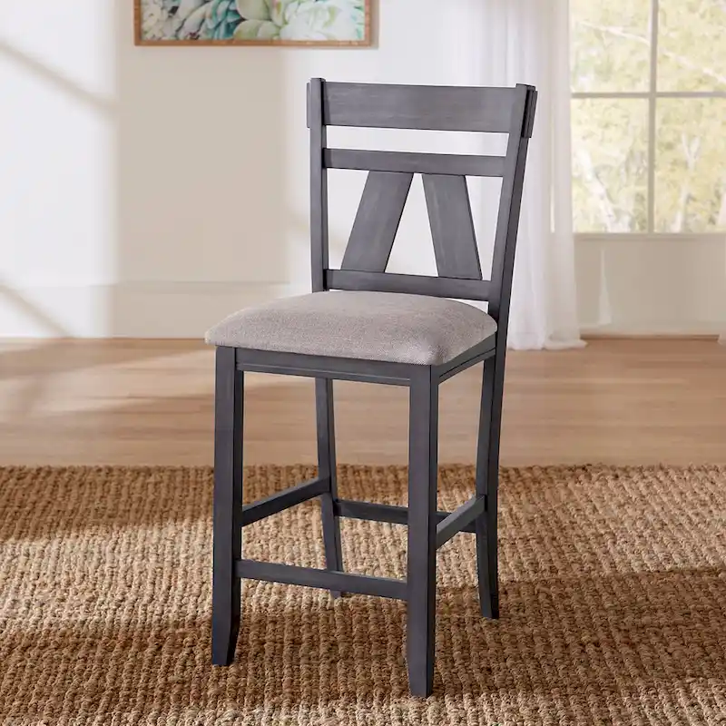 Industrial Counter Height Pub Table with 2 PU Upholstered Stools