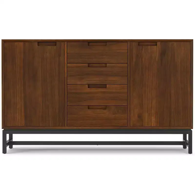 Hampshire SOLID WOOD 60 inch Wide Rectangle Traditional Sideboard Buffet in Antique White