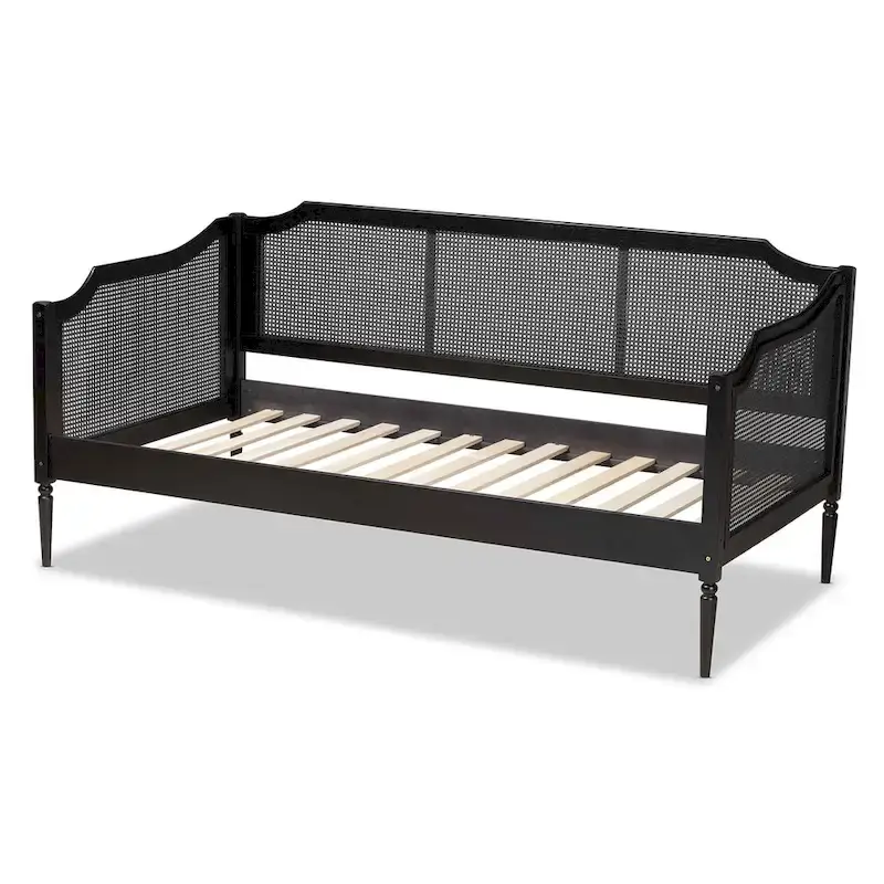 Ogden Mid-Century Modern Synthetic Rattan Daybed-Twin