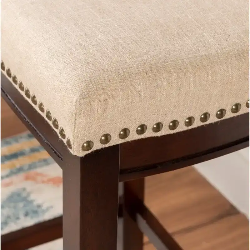 Linon Willamette Linen Backless 32-in Bar Stool