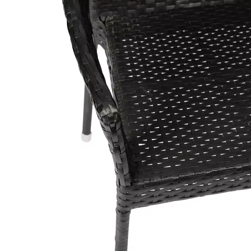 Flash Furniture Ethan Commercial Grade Stacking Patio Chair, All Weather PE Rattan Wicker Patio Dining Chair