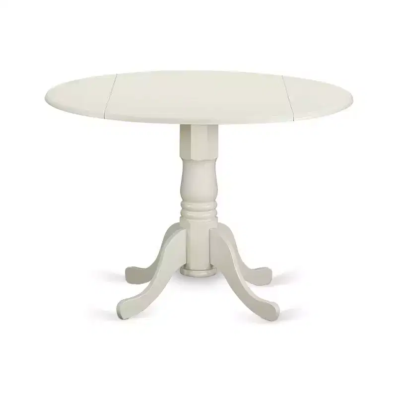 HomeStock 5 Piece Dining Room Furniture Set Includes a Round Kitchen Table with Dropleaf and 4 Dining Chairs, 42x42 Inch