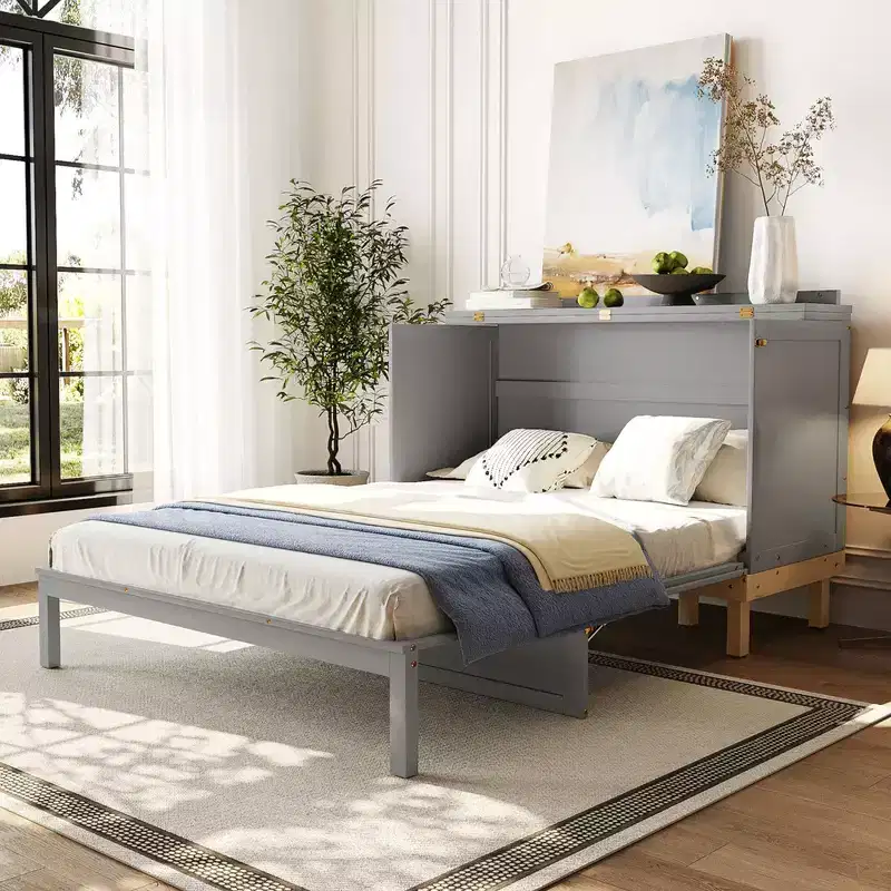 Whisen Queen Size Murphy Bed, Space-Saving, Durable Construction, Simple Setup with Hardware