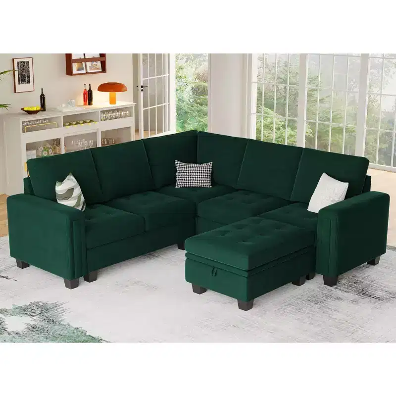 Belffin Modular Velvet Tufted Armrest Pair