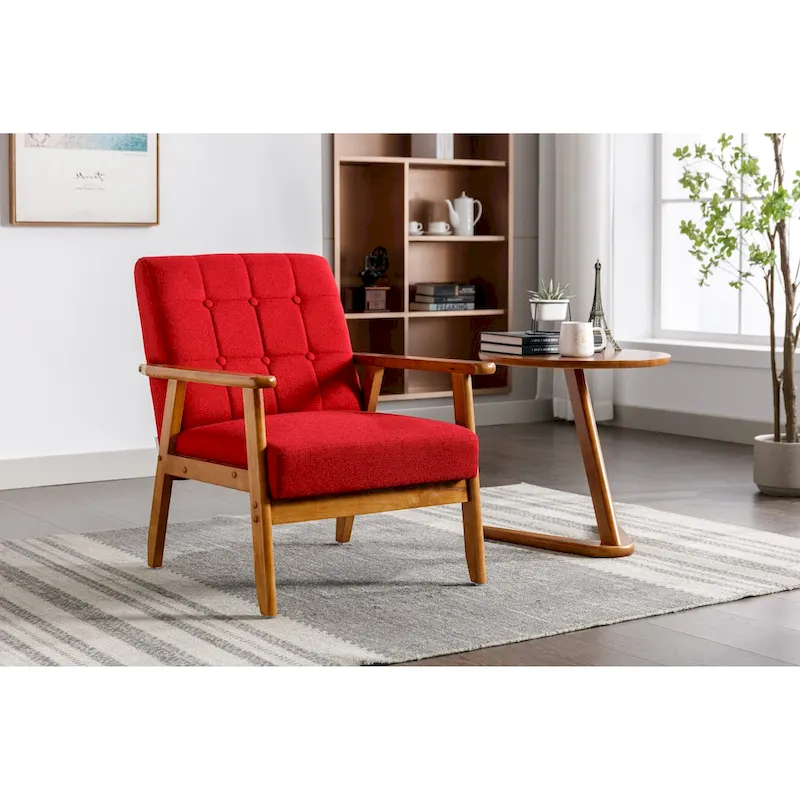 Upholstered Accent Arm Chair with Wood Frame