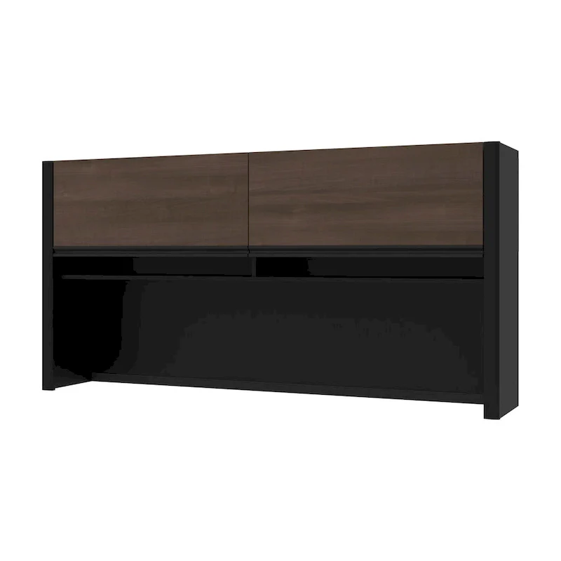 71W Desk Hutch with Paper Shelves & Wire Management for Narrow Desk
