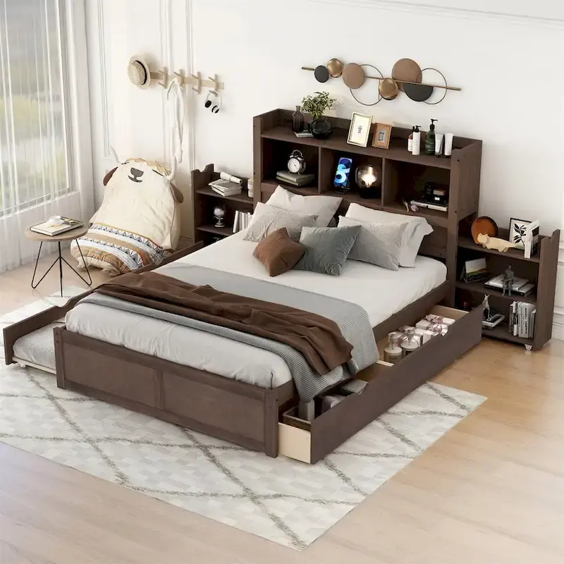 Upholstered Platform Bed Frame | Tufted Headboard | Queen & King | Bedroom Furniture