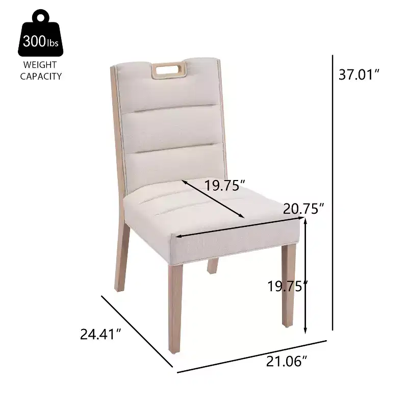 Sungjin Modern Rubberwood Upholstered Armless Dining Chairs (Set of 2)