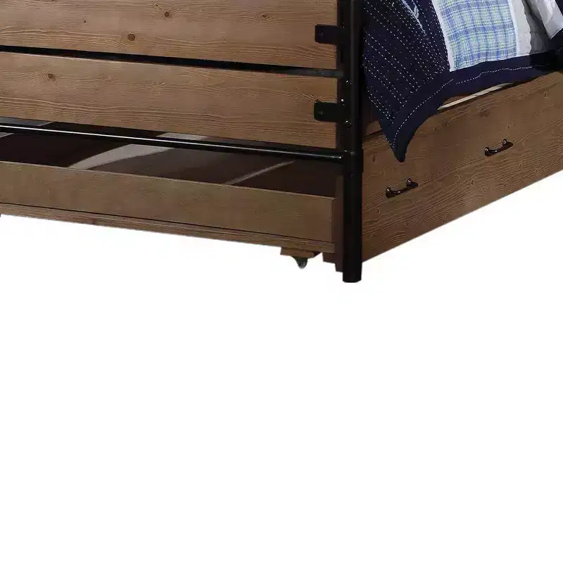 Acme Furniture Twin Adams Bed Antique Oak/Gunmetal