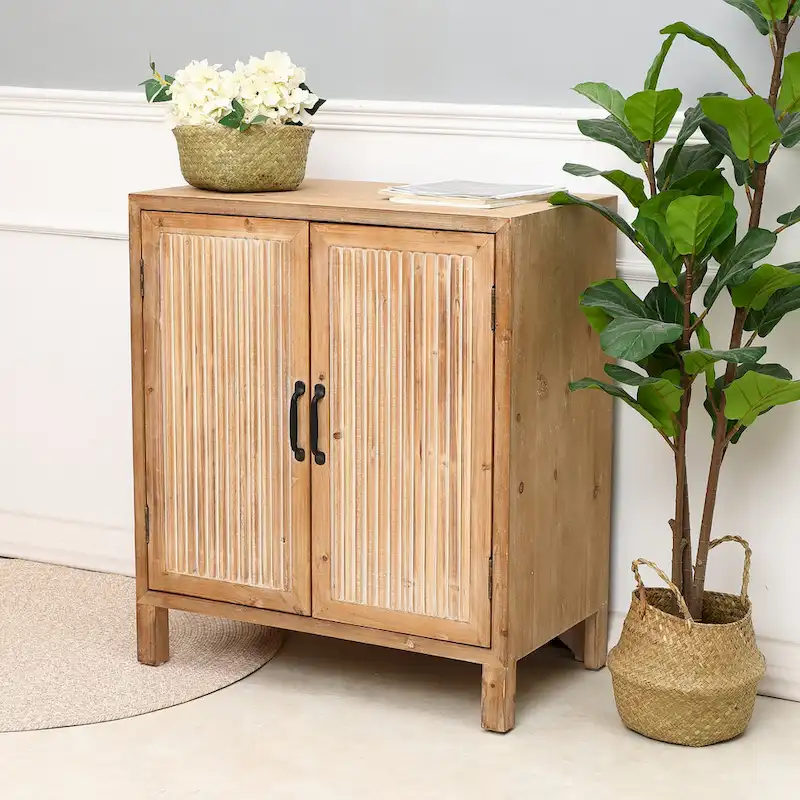 Farmhouse Panel 2-Door Cabinet with Storage, Accent and Storage Cabinet with Shelves for Living Room, Kitchen, Entryway