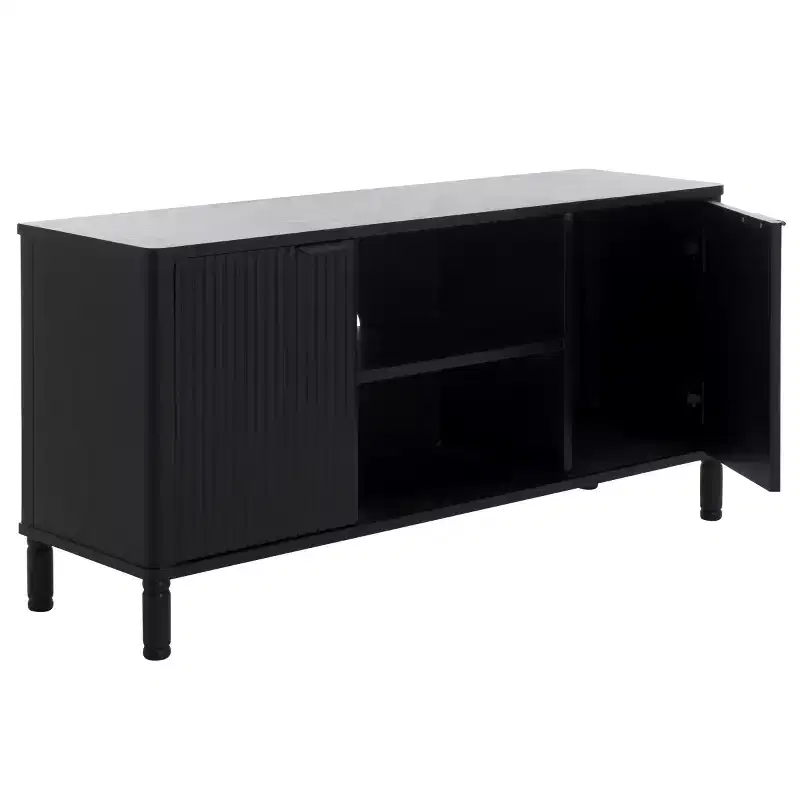 2-Door TV Stand | Desert Brown / Matte Black / Natural | Fits up to 43