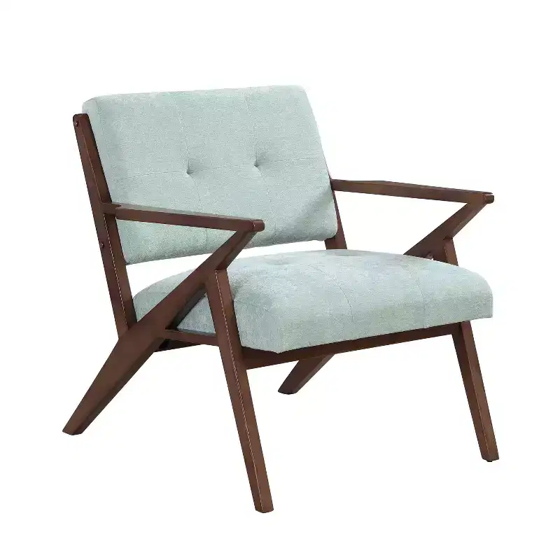 30 Mid-Century Modern Accent Chair, Plush Cushions Angled Arm Solid Wood Frame Ergonomic Design, Living Room Bedroom Office