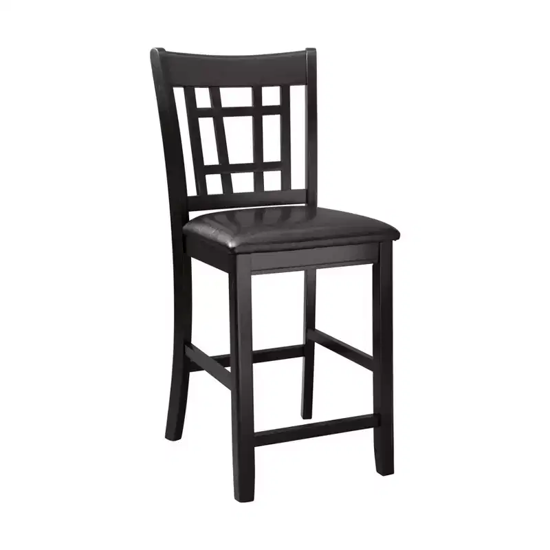 GDFStudio Harrison Classic 25.5 Wood and Faux Leather Upholstered Counter Height Stool with Mission Back