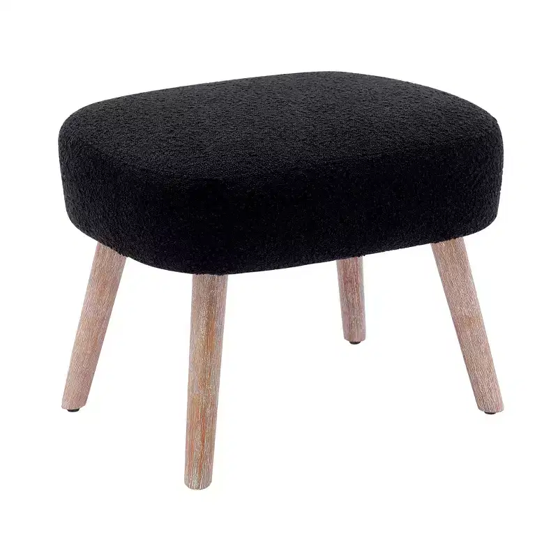 WestinTrends 25.5 Wide Upholstered Boucle Accent Chair with Ottoman Foot Stool Set