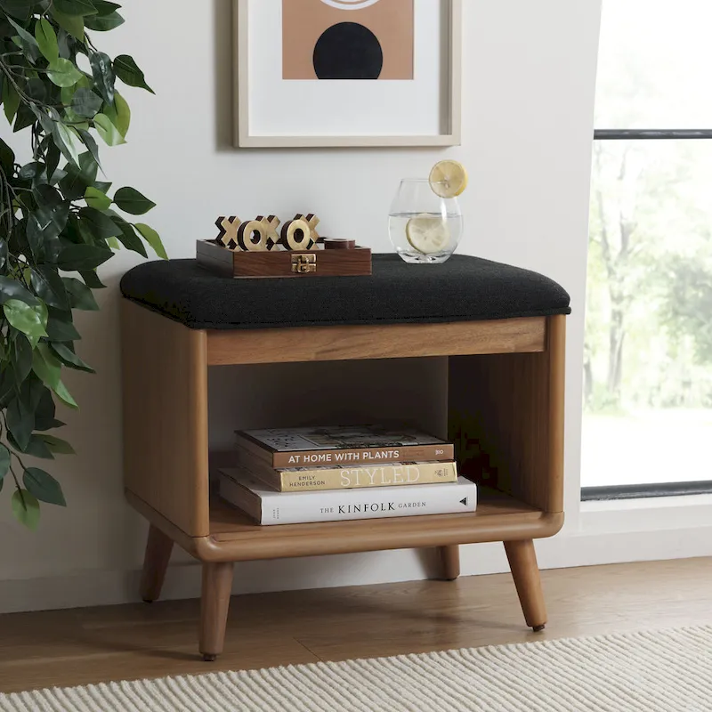 Open Shelf Bench with Cushion - 20 W x 15 D x 18 H
