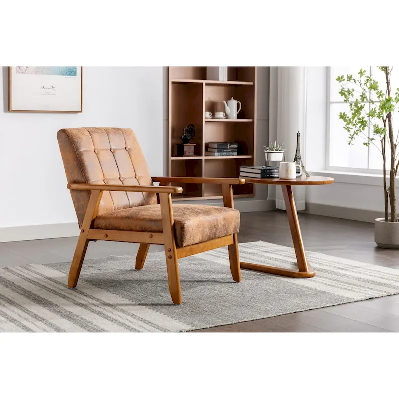 Upholstered Accent Arm Chair with Wood Frame