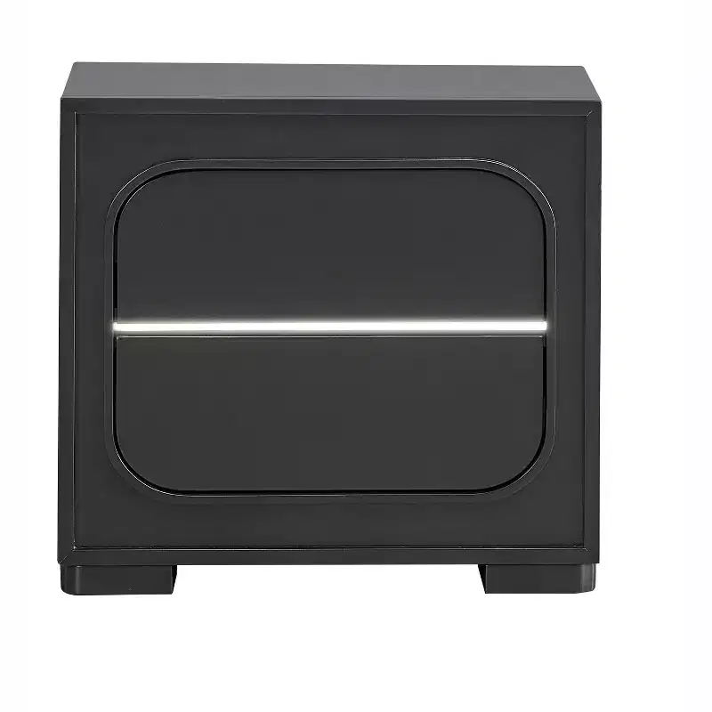 Passion Furniture Wave Wenge 2-Drawer 28 in. W Nightstand