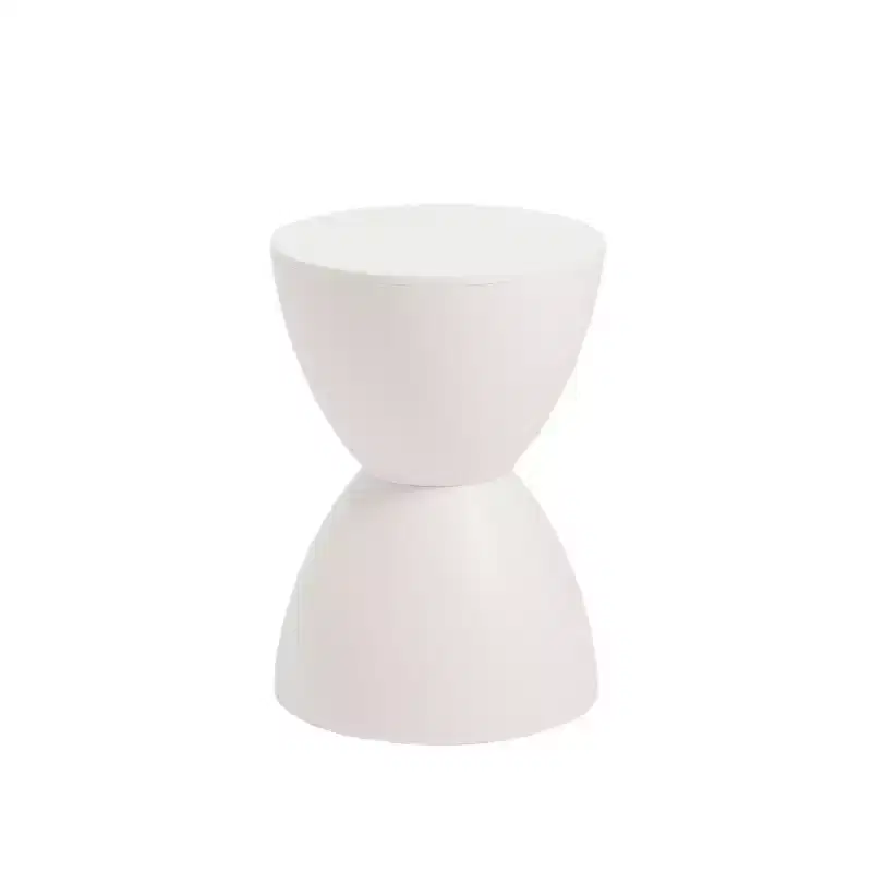 HomeRoots 17 White Heavy Duty Plastic Round Pedestal End Table